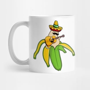 Mexican Guitar Banana Cat Sombrero Mug